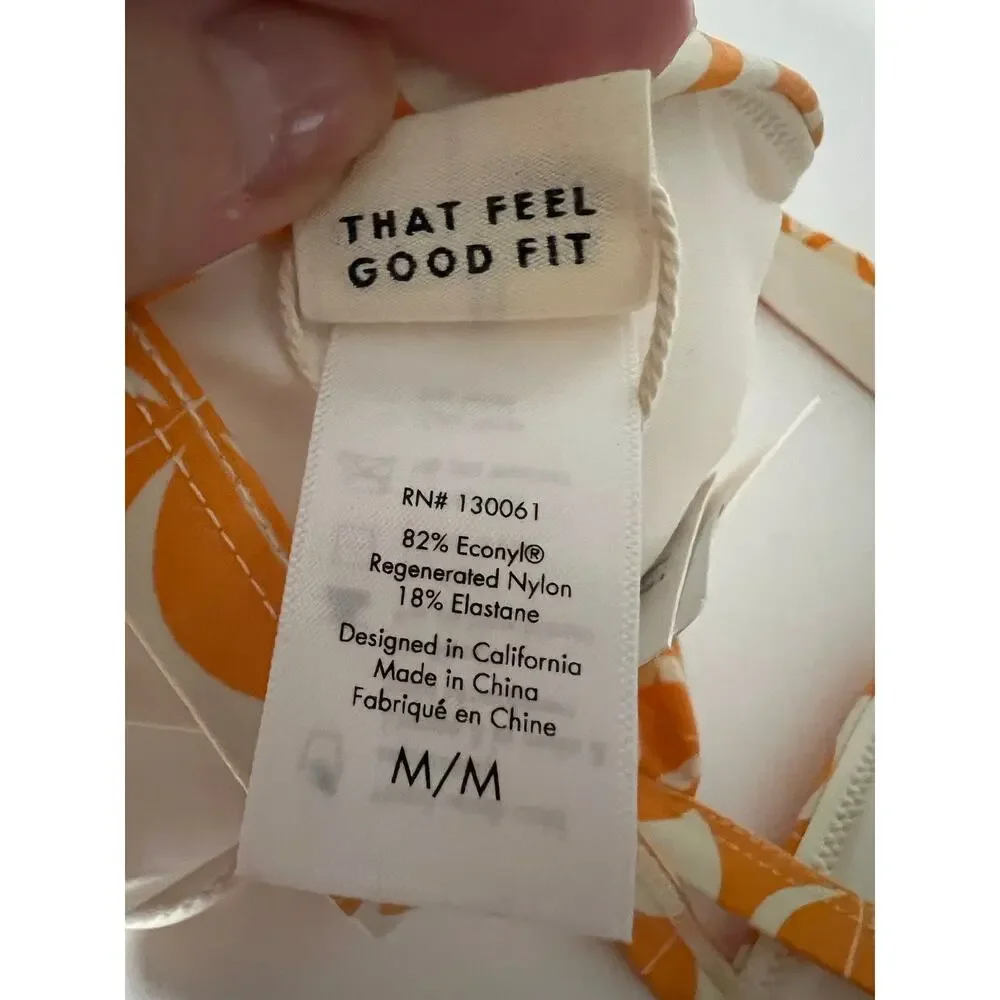 NWT L*Space Women's Avery Wrap-Style Beach Bikini Top Orange Cream Size M